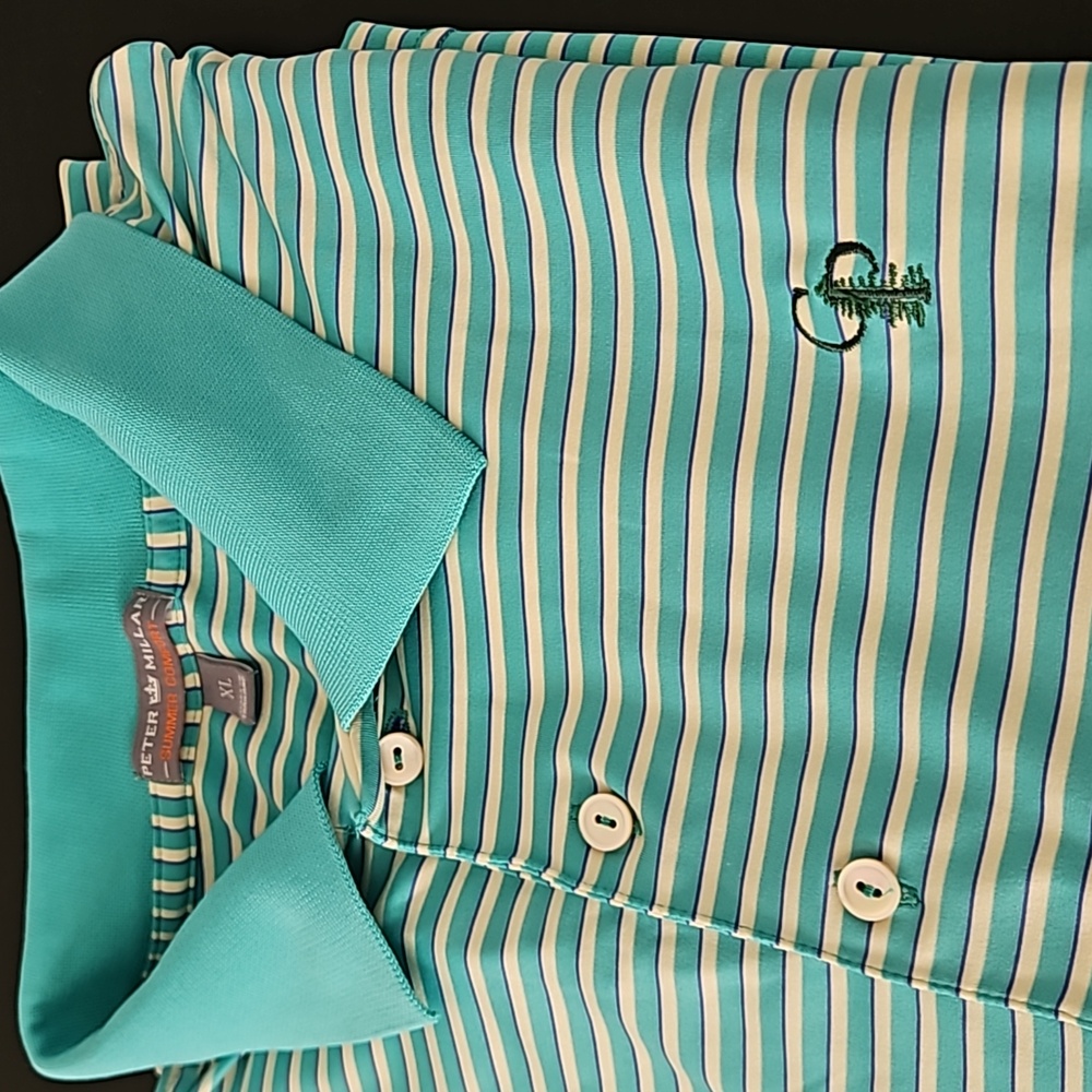 Peter Millar Summer Comfort mens striped polo, size XL - Picture 4 of 8